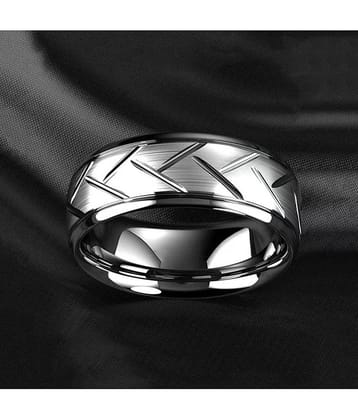 Thrillz Silver Michelin Ring | Simple Stainless Steel Ring | Mens Silver Ring | Minimalist Silver Ring | Mens Black Band| Gift for Him