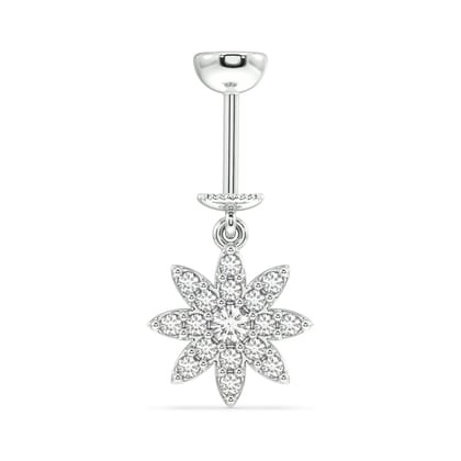 Zircon paved Sunflower hanging pair-Screw attachment
