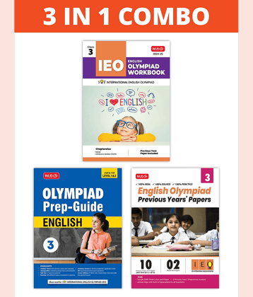 MTG International English Olympiad (IEO) Workbook, Prep-Guide & Previous Years Papers (PYQs) with Mock Test Paper Class 3 - SOF Olympiad Books For 2024-25 Exam (Set of 3 Books)