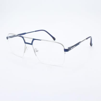 Lensoz Elite X Luxe Half Rim Rectangle 2 - Medium - Silver & Master Blue