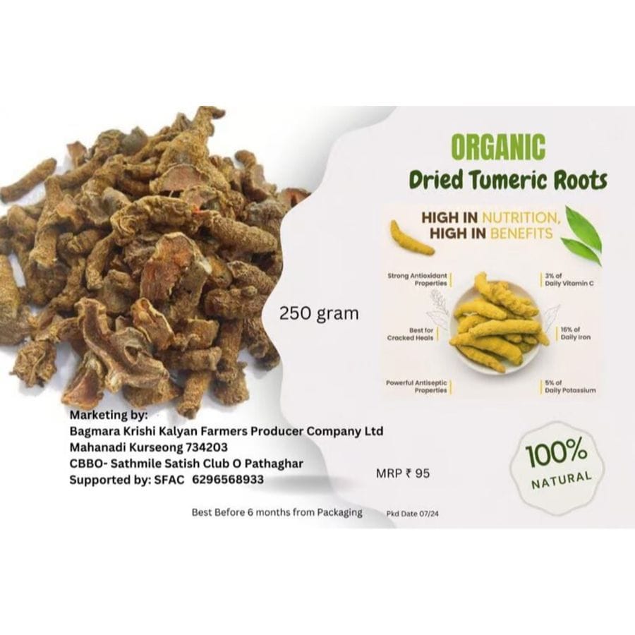 ORGANIC TURMERIC ROOTS - 250 gm