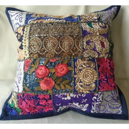 Khamma Ghani Decorative Cotton Kantha Cushion Covers-Set of 2