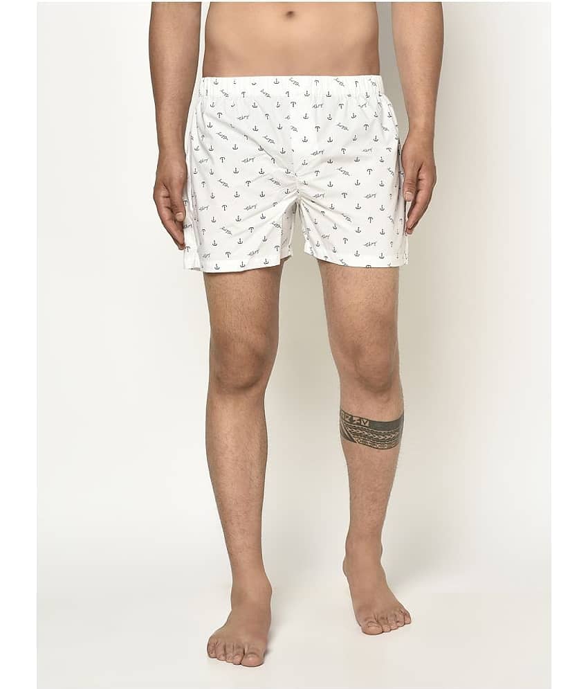 Glito Pack of 1 Cotton Boxers For Men's ( White )