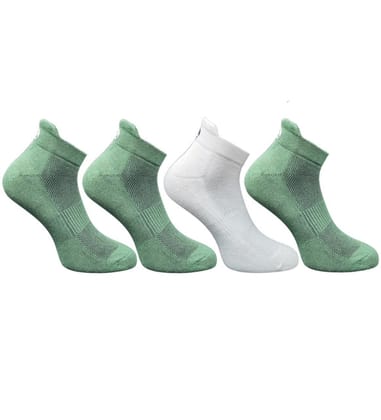 4-Pair Set Unisex Casual Cotton Printed Ankle Length Socks (Multicolor)