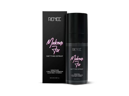 RENEE Makeup Fixer Setting Spray 60ml,  Infused With Aloe Vera & Niacinamide, Prevents Cracks, Minimizes Pores & Fine Lines, Long Lasting & Weightless Formula