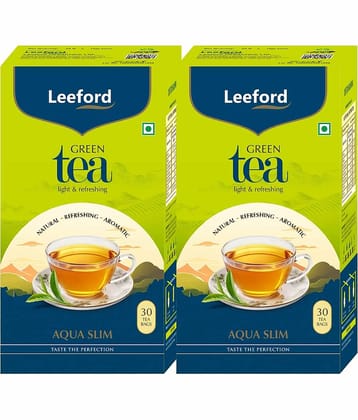 Leeford Aqua Slim Green Tea for Weight - natural & refreshing (30 Tea Bags Each, Pack of 2)