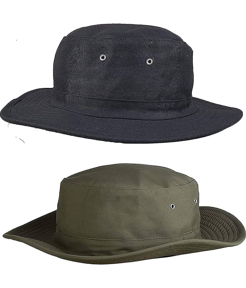 Zacharias Black Plain Cotton Hats