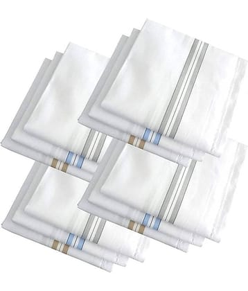 THRIFTKART White Cotton Men's Handkerchief ( Pack of 12 )