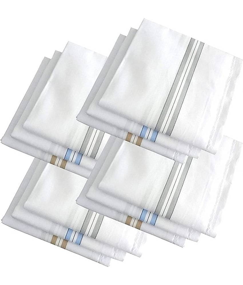 THRIFTKART White Cotton Men's Handkerchief ( Pack of 12 )