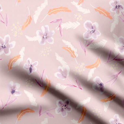 Lilac watercolor floral 1-Cotton