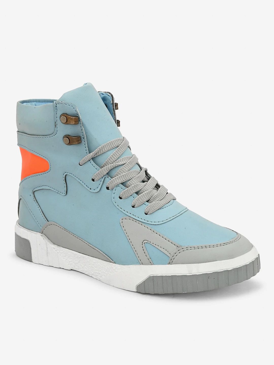 Woakers Grey Synthetic Leather Lace Up Causal Shoes for Men - UK8