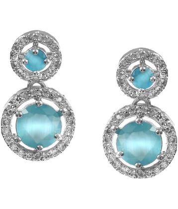 Jewar Mandi - Maroon Drop Earrings ( Pack of 1 )