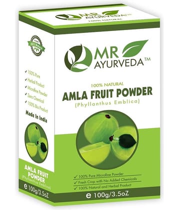 MR Ayurveda 100% Pure Amla Powder for Hair & Skin Hair Scalp Treatment 100 g