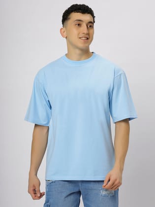 Sky Supima Oversize Round Neck T-shirt-S