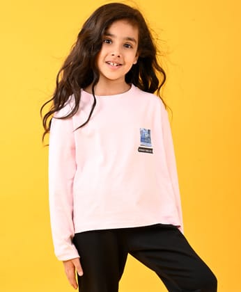 UPGRADE YOUR LIFE PINK LONG SLEEVES T-SHIRT - PINK-6-12 MONTHS / 1N / PINK