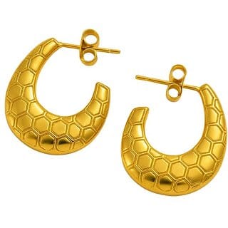 kimti 18K Gold Plated Quill Hoop Anti Tarnish Earring
