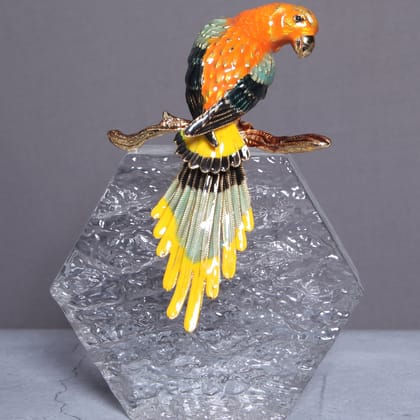 Crystal Frosted Bird Decor-B