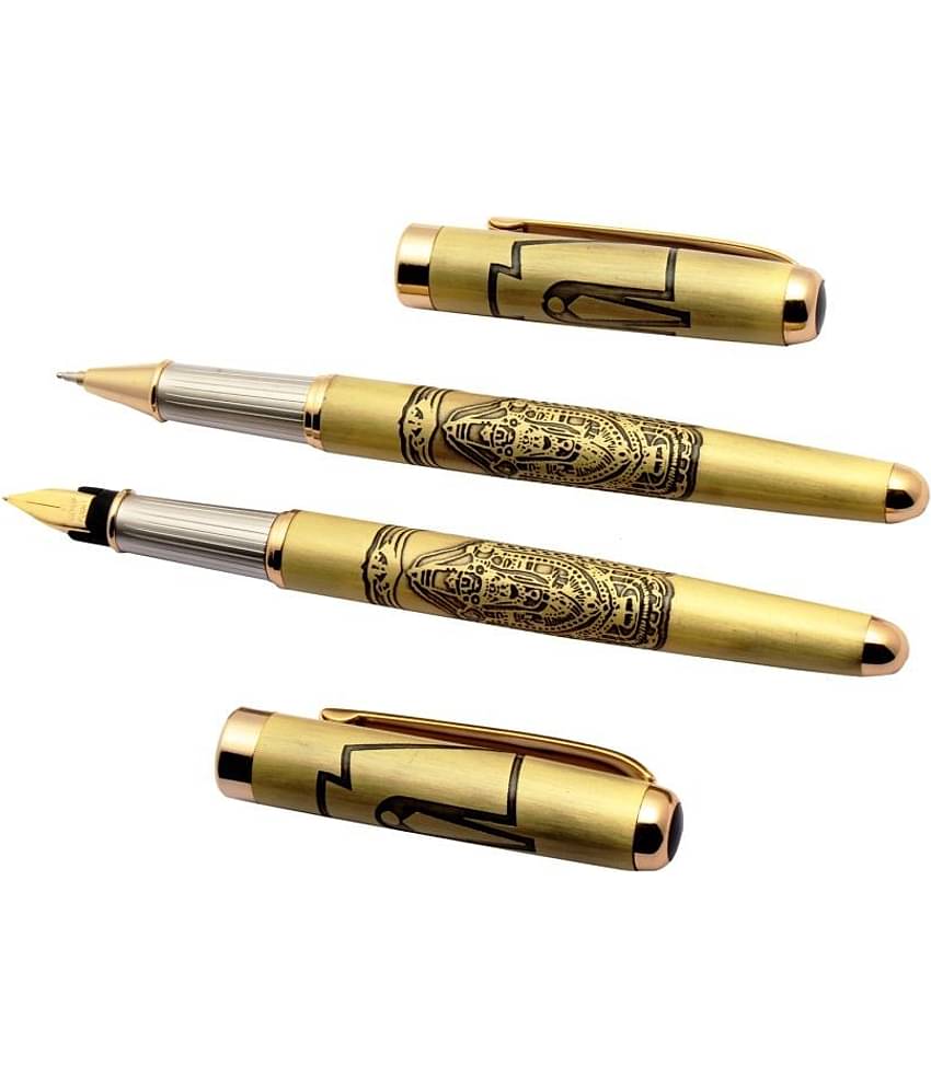 LORD BALAJI Special Edition 18 CT GOLD PLATED Fountain & Ballpoint Pen Set