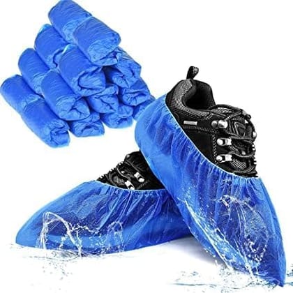 AABHA 100 Pack Shoe Boot Covers Waterproof Non Slip Shoes Protectors Covers Durable Boot&Shoes Covers, Top Notch Quality,Hospital Grade, Blue