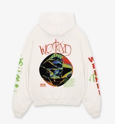 The Weeknd Designed Oversized Hoodie-S / White