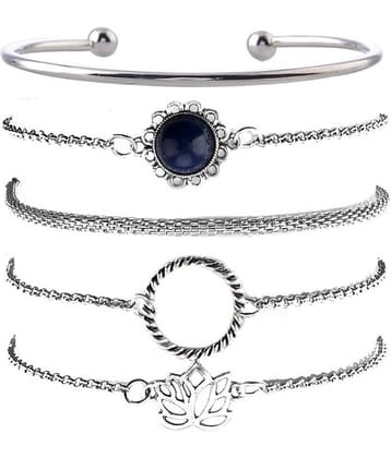 FASHION FRILL - Silver Bracelet ( Pack of 5 )
