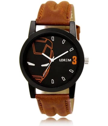 Lorem - Orange Leather Analog Men's Watch