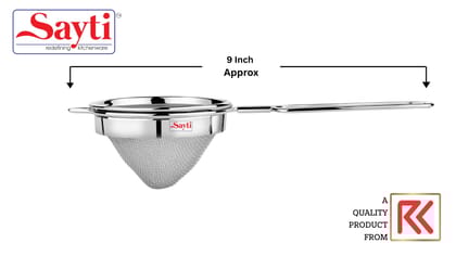 RK Sayti Stainless Steel Conical Strainer, 304 Grade Double Mesh, Premium Polish, Large, Pack of 2