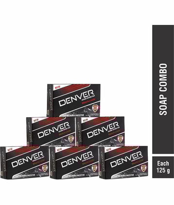 Denver Black Code Soap For Men - 125GM Each (Pack of 6)