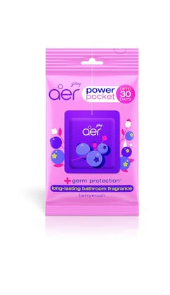 Godrej Aer Power Pocket - Long Lasting Bathroom Fragrance, Berry Rush, 10 g