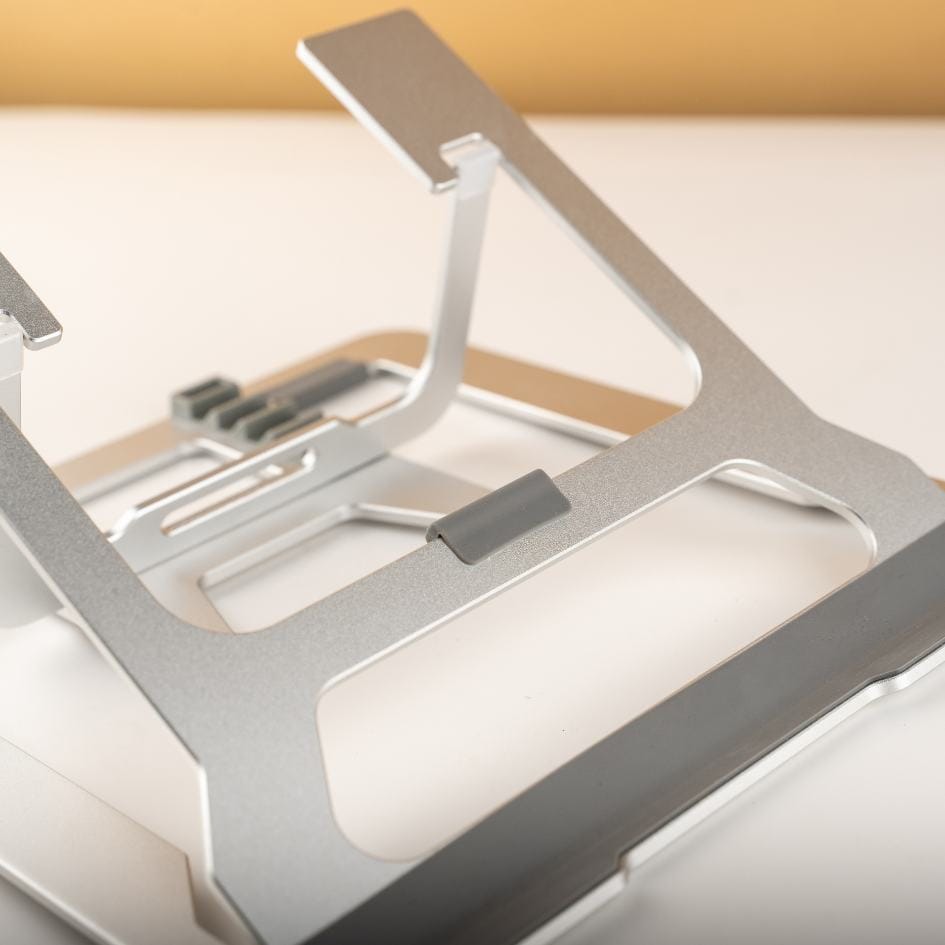 Aluminum Adjustable Height Foldable Laptop Stand - Compatible Up-to 17 Laptops