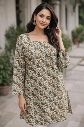 New Collection Of Short kurti With Back Dori Comfortable & Stylish  100% Pure Soft Cotton (6060)