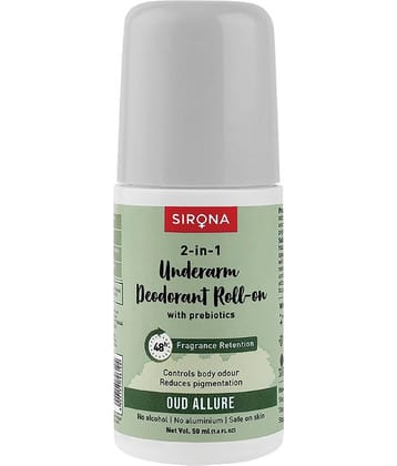 Sirona Underarm Roll On Deodorant for Women & Men | Removes Odour, Long Lasting  | Oud Allure - 50ml