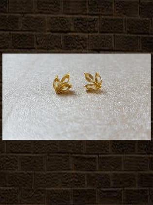 Citrine three leaf studs