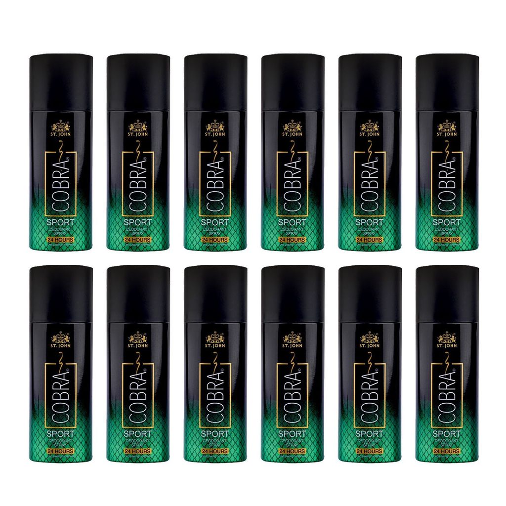 ST.JOHN Sports Deodorant Body Spray for Long Lasting Protection 50ml (Pack of 12)