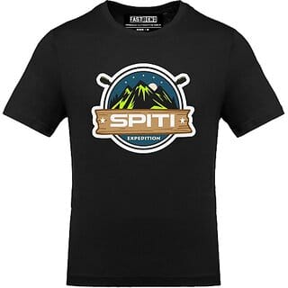 FastB Men Printed Round Neck Black T-Shirt