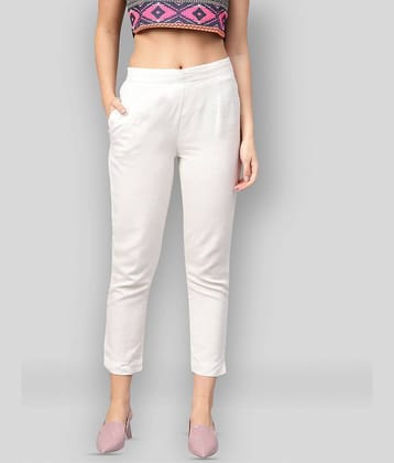 Juniper - Off White Rayon Slim Fit Women's Casual Pants  ( Pack of 1 )