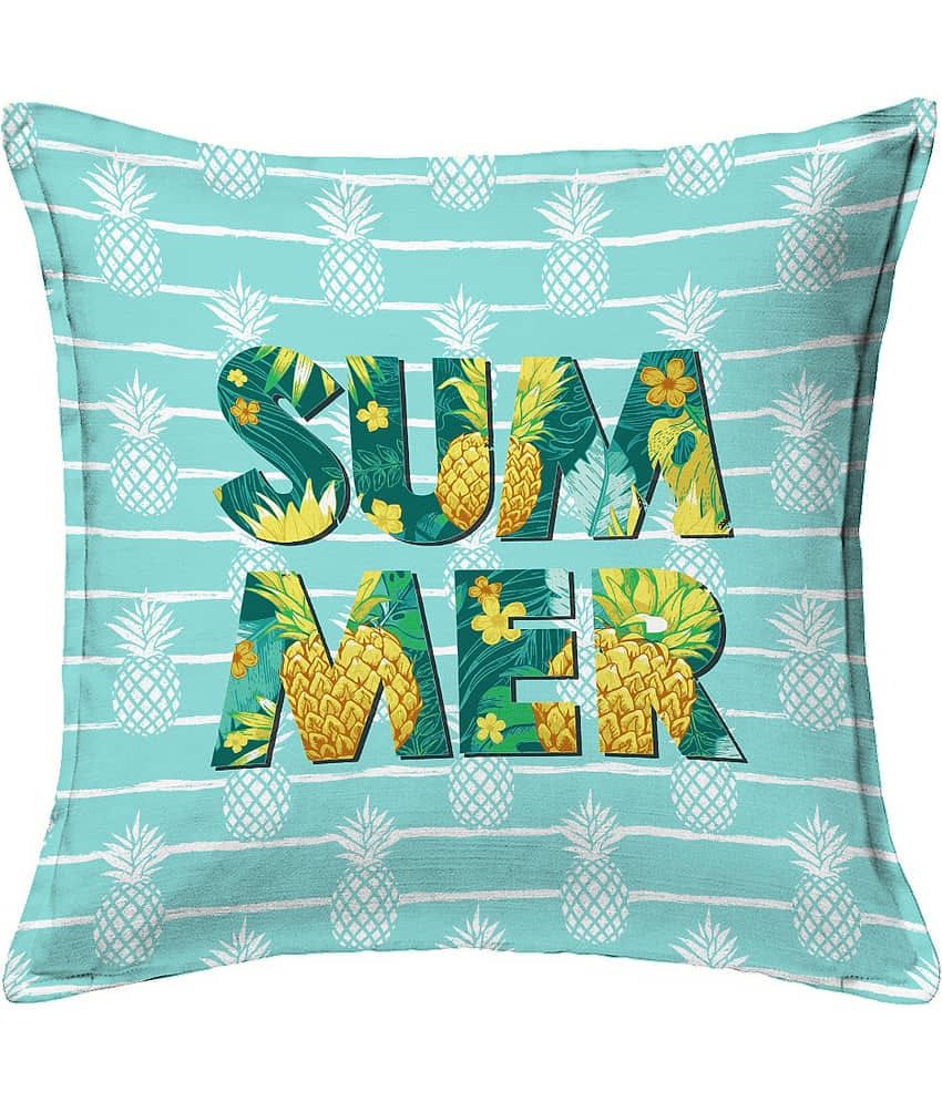 Houzzcode - Water Repellent Green Polyester Pillow Covers 40x40x3 ( Pack of 1 )