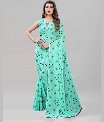 Kanooda Prints Georgette Printed With Unstitched Blouse Piece ( Navy Blue )