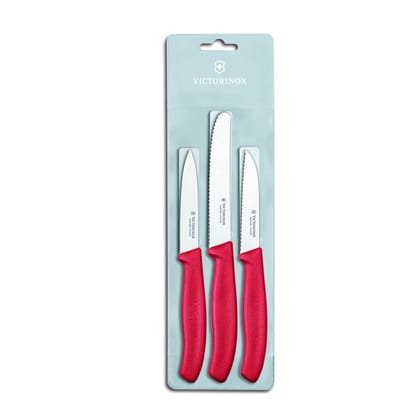VICTORINOX SWISS CLASSIC PARING KNIFE SET OF 3 6.7111.3-VICTORINOX SWISS CLASSIC PARING KNIFE SET OF 3 (6.7111.3) - Red