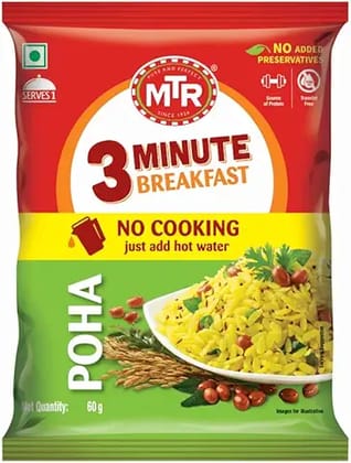 MTR 3 Mins Breakfast Poha Pouch 60 Gram