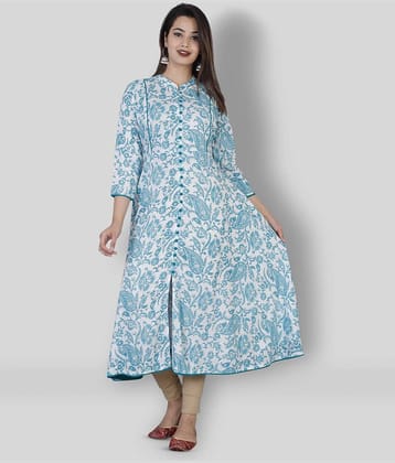 HIGHLIGHT FASHION EXPORT - Blue Rayon Women's Front Slit Kurti ( Pack of 1 )