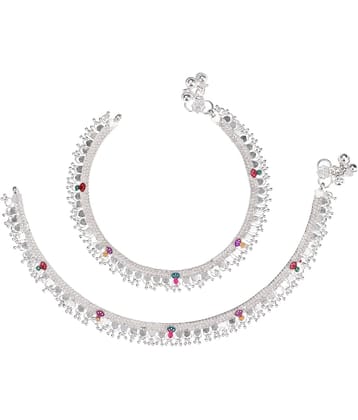 AanyaCentric - Silver Anklets ( Pack of 1 )
