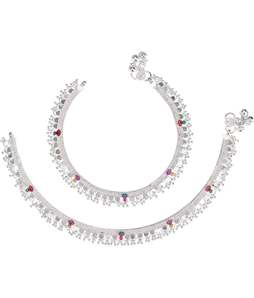 AanyaCentric - Silver Anklets ( Pack of 1 )