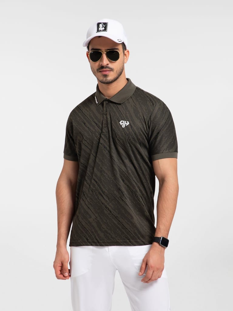 AH Military Olive Camo Polo