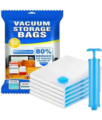 Gatih Vacuum Compression Storage Bag Wood Polish Block Space Saver Reusable Vacuum Sealer Bags+1Hand Pump 1 no.s