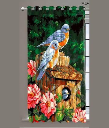Sai Arpan Abstract Blackout Eyelet Curtain 7 ft ( Pack of 1 ) - Multi Color