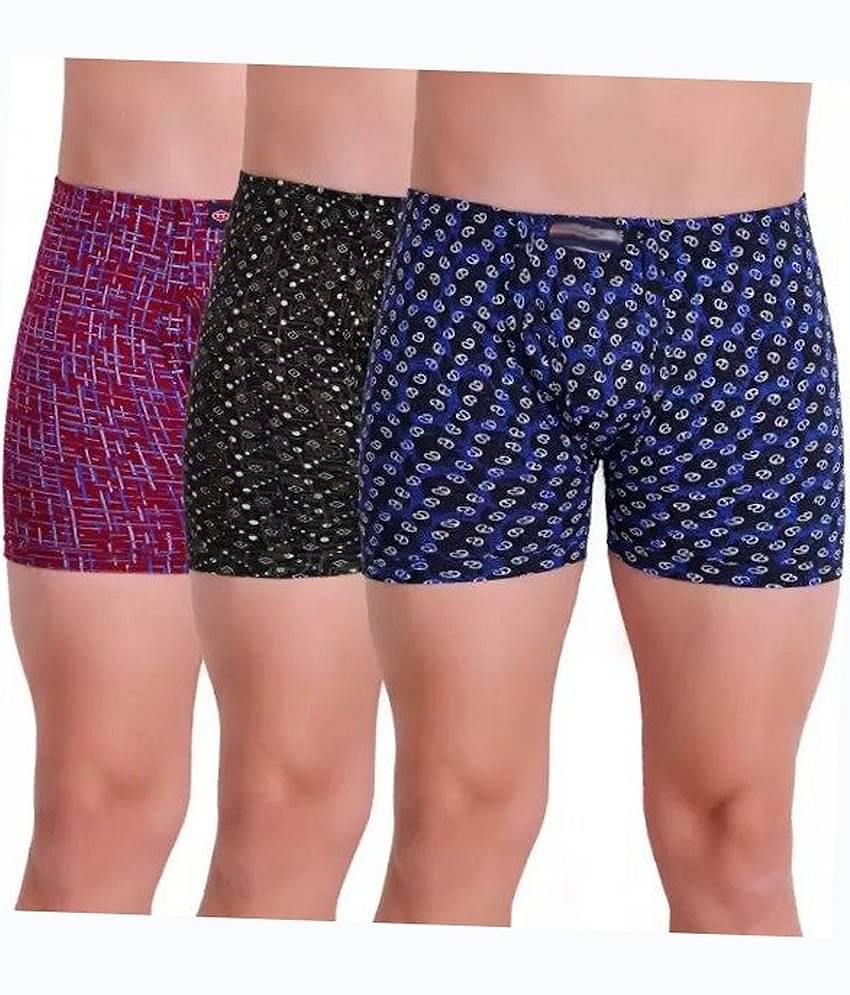 Cavenders Pack of 3 Nylon Trunks For Men's ( Multicolor )
