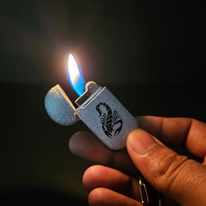 2 in One Mini lighter and Keychain-Silver