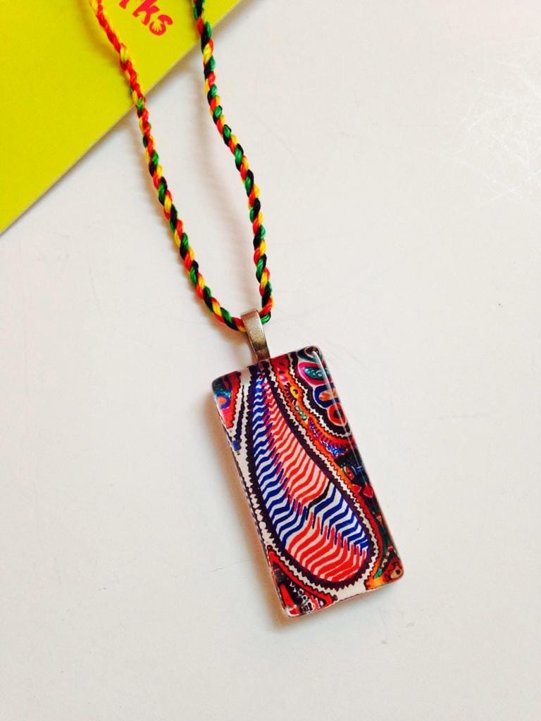 Brit-angle Rectangle Glass Pendant