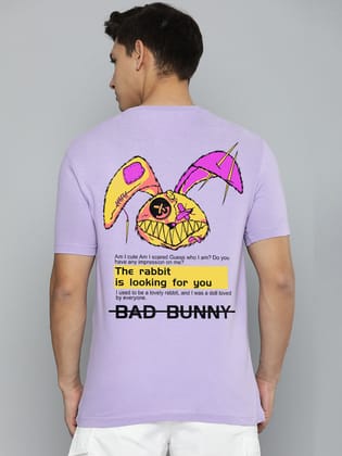 Bad Bunny Half Sleeve T-Shirt-Lilac / M